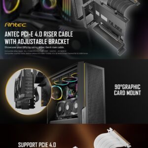 (LS)Antec Adjustable Vertical PCI Bracket and PCI-E 4.0 Cable Kit (200mm) White.