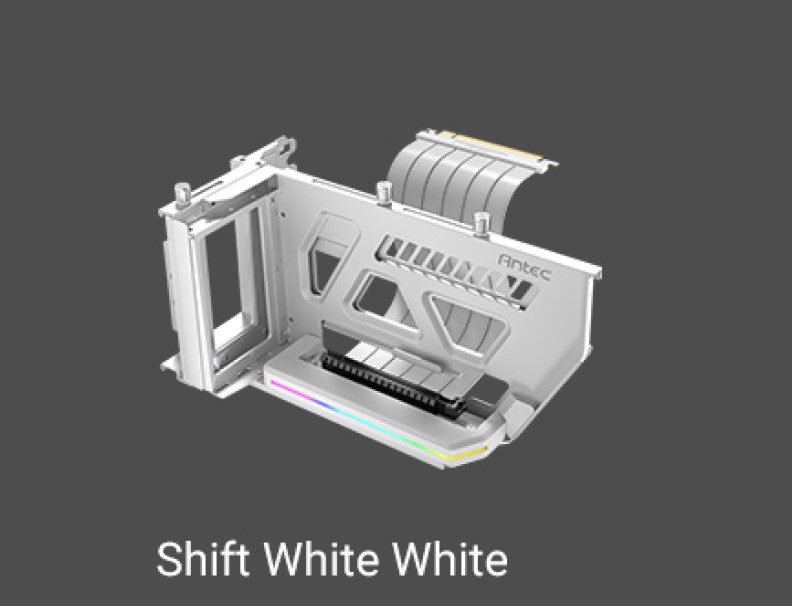 Antec RGB Adjustable Shift PCI Vertical GPU Bracket PCI-E 4.0 Riser Cable white