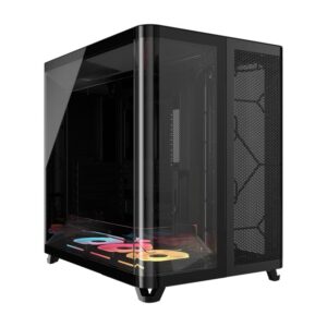 Corsair AIR 5400 LX-R RGB iCUE LINK Triple Chamber Mid-Tower PC Case - Black; AT