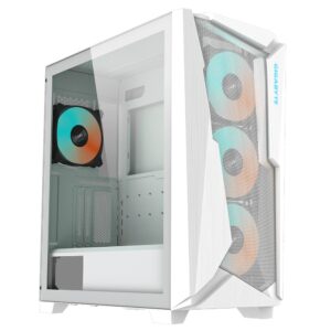 (LS) Gigabyte C301 RGB Tempered Glass E-ATX White Mid Tower Gaming Chassis  2x3.