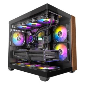 OKINOS M6 ARGB ATX Genuine Walnut Wood