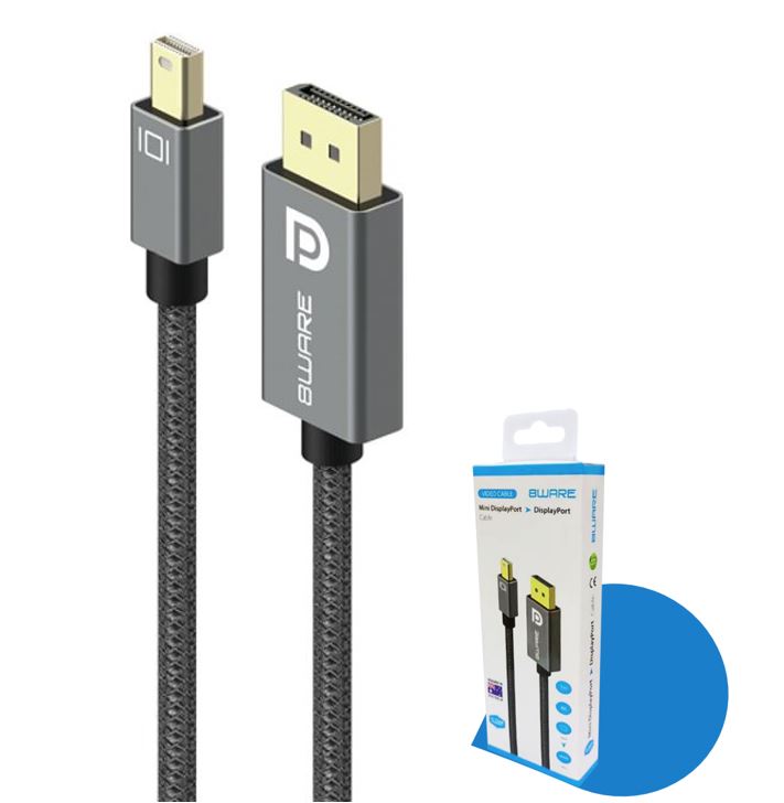 8ware Pro Series 4K 1M 60Hz Mini DisplayPort Male to DisplayPort Male cable high