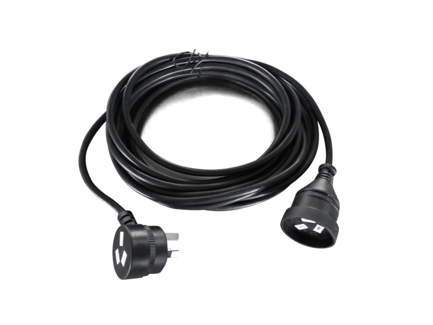 8Ware AU Power Cable Extension 3-Pin Male to Female 2m 3-Pin AU Piggy Back Blac