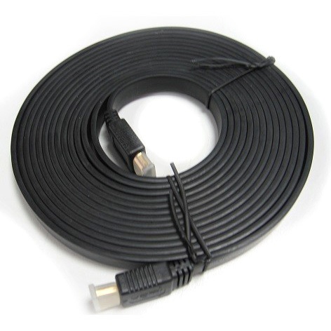 8Ware Flat HDMI Cable 2m - V1.4 19pin M-M Male to Male Gold Plated 3D 1080p Full