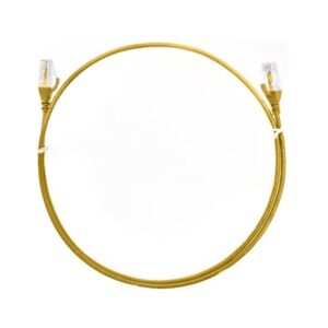 8ware CAT6 Ultra Thin Slim Cable 5m / 500cm - Yellow Color Premium RJ45 Ethernet