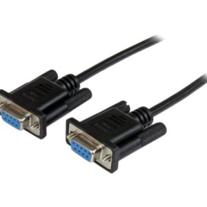 Astrotek 3m Serial RS232 Null Modem Cable - DB9 Female to Female 9 pin Wired Cro