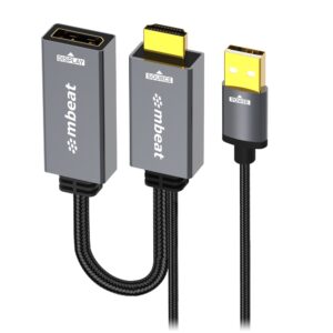 mbeat® Tough Link HDMI to DisplayPort Adapter with USB Power  Seamless Signal T