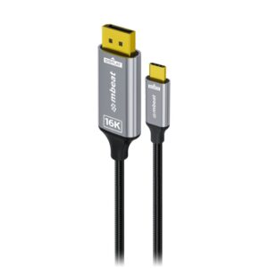 mbeat® Tough Link 1.8m 16K USB-C to DP Cable - Space Grey 40Gbps USB-C (male) t