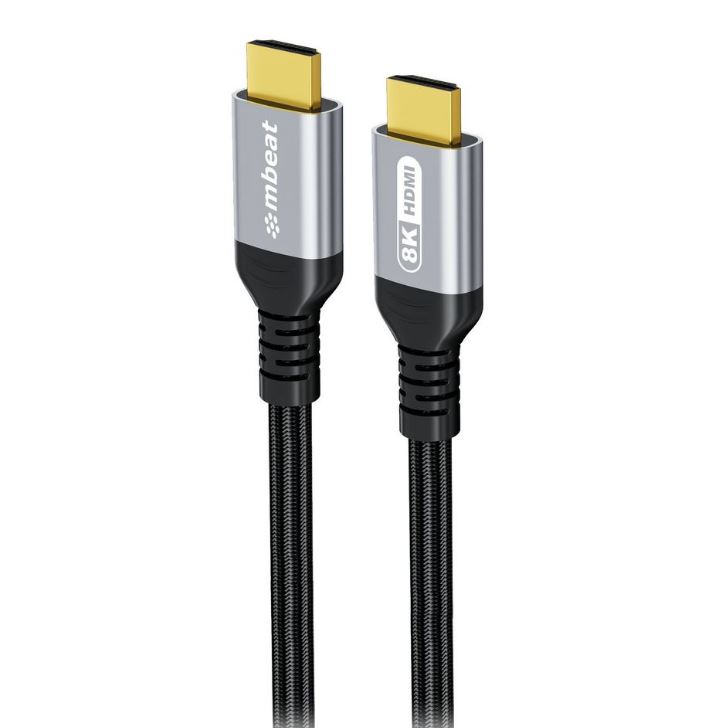 mbeat® Tough Link 3m Certified 8K HDMI Cable - Space Grey HDMI 2.1 (male) to HD
