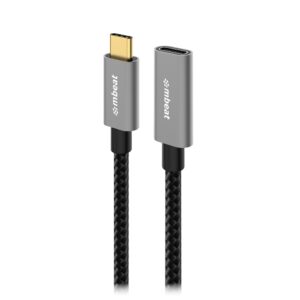 mbeat® Tough Link 1m USB 3.2 Gen2 USB-C Extension Cable - Space Grey Video Reso