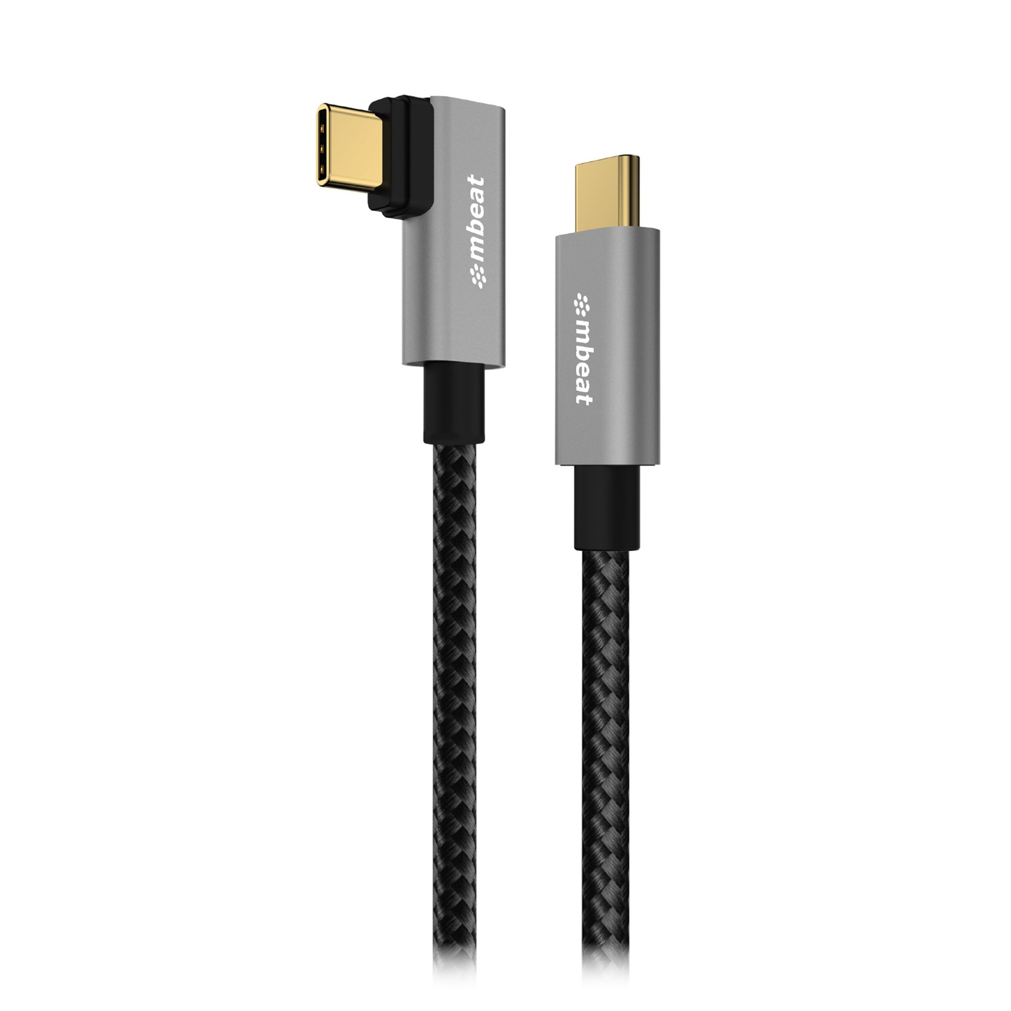 mbeat® Tough Link 1.8m L-Shape USB 3.2 Gen2 USB-C Cable - Space Grey Data Trans