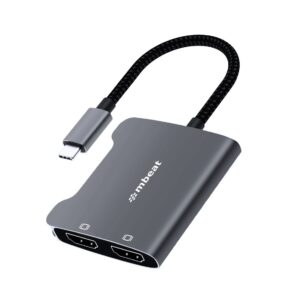 mbeat® Tough Link USB-C to Dual 4K HDMI Adapter DisplayPort Alt Mode HDMI USB-C