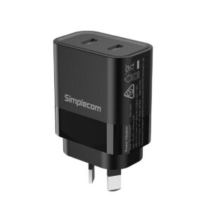Simplecom CU221 Dual USB-C Fast Wall Charger PD 20W for Phone Tablet(LS)