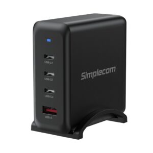 (LS)Simplecom CU400 4-Port PD 100W GaN Fast Charger 3xUSB-C + USB-A for Phone Ta