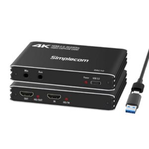 (LS)Simplecom DAC10 HDMI 2.0 to USB 4K@60hz Video Capture Card Stream and Record