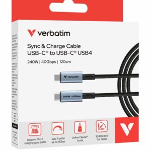 Verbatim Sync & Charge USB-C to USB-C USB4 Cable