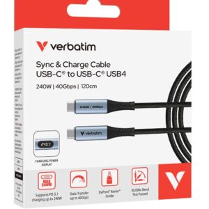 Verbatim Sync & Charge USB-C to USB-C USB4 Cable
