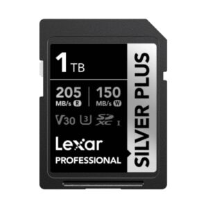Lexar Professional SILVER PLUS 1TB SDXC™ UHS-I Card speeds of up to 205MB/s an