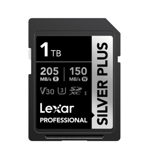 Lexar Professional SILVER PLUS 1TB SDXC™ UHS-I Card speeds of up to 205MB/s an