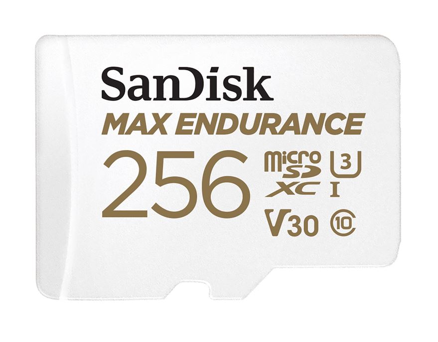 SanDisk Max Endurance 256GB microSD 100MB/s 40MB/s 20K hrs 4K UHD C10 U3 V30 -40