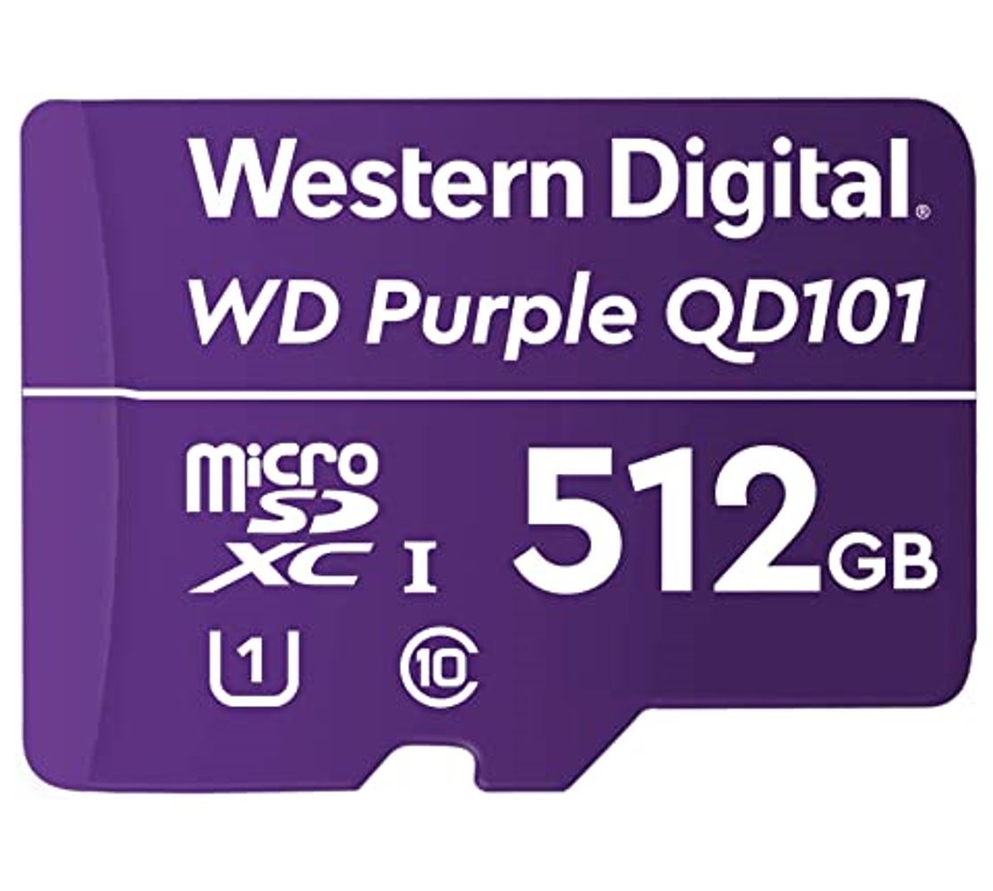 Western Digital WD Purple 512GB MicroSDXC Card 24/7 -25°C to 85°C Weather & Hu