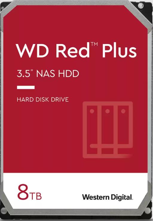 Western Digital WD Red Plus 8TB 3.5' NAS HDD SATA WD80EFPX 215MB/s 5640 RPM 2
