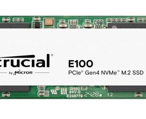 Crucial E100 480GB Gen4 NVMe SSD 4700/2500 MB/s R/W 60TBW 350K/460K IOPS 1.5M hr