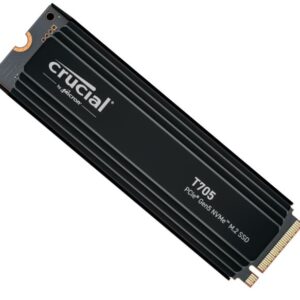 Crucial T705 2TB Gen5 NVMe SSD Heatsink - 14500/12700 MB/s R/W 1200TBW 1550K IOP