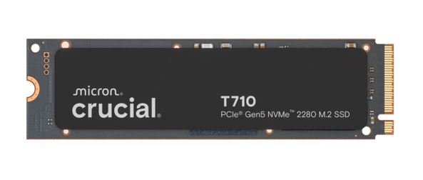 Crucial T710 1TB PCIe Gen5 NVMe 2280 SSD - 14900/13700 MB/s R/W 600TBW 2.2M IOPs