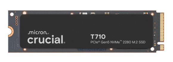 Crucial T710 2TB PCIe Gen5 NVMe 2280 SSD - 14500/13800 MB/s R/W 1200TBW 2.3M IOP
