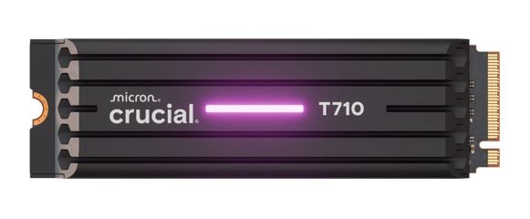 Crucial T710 4TB PCIe Gen5 NVMe 2280 SSD w Heatsink - 14500/13800 MB/s R/W 2400T