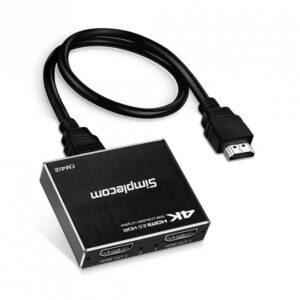 Simplecom CM412 HDMI 2.0 1x2 Splitter 1 IN 2 Out 4K@60Hz HDR10 2 Port HDMI Dupli