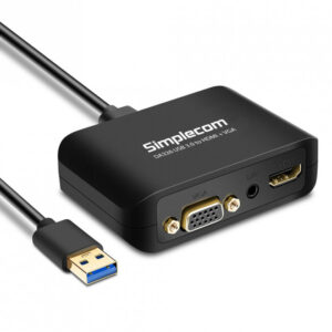 (LS) Simplecom DA326 USB 3.0 to HDMI + VGA Video Adapter with 3.5mm Audio Full H