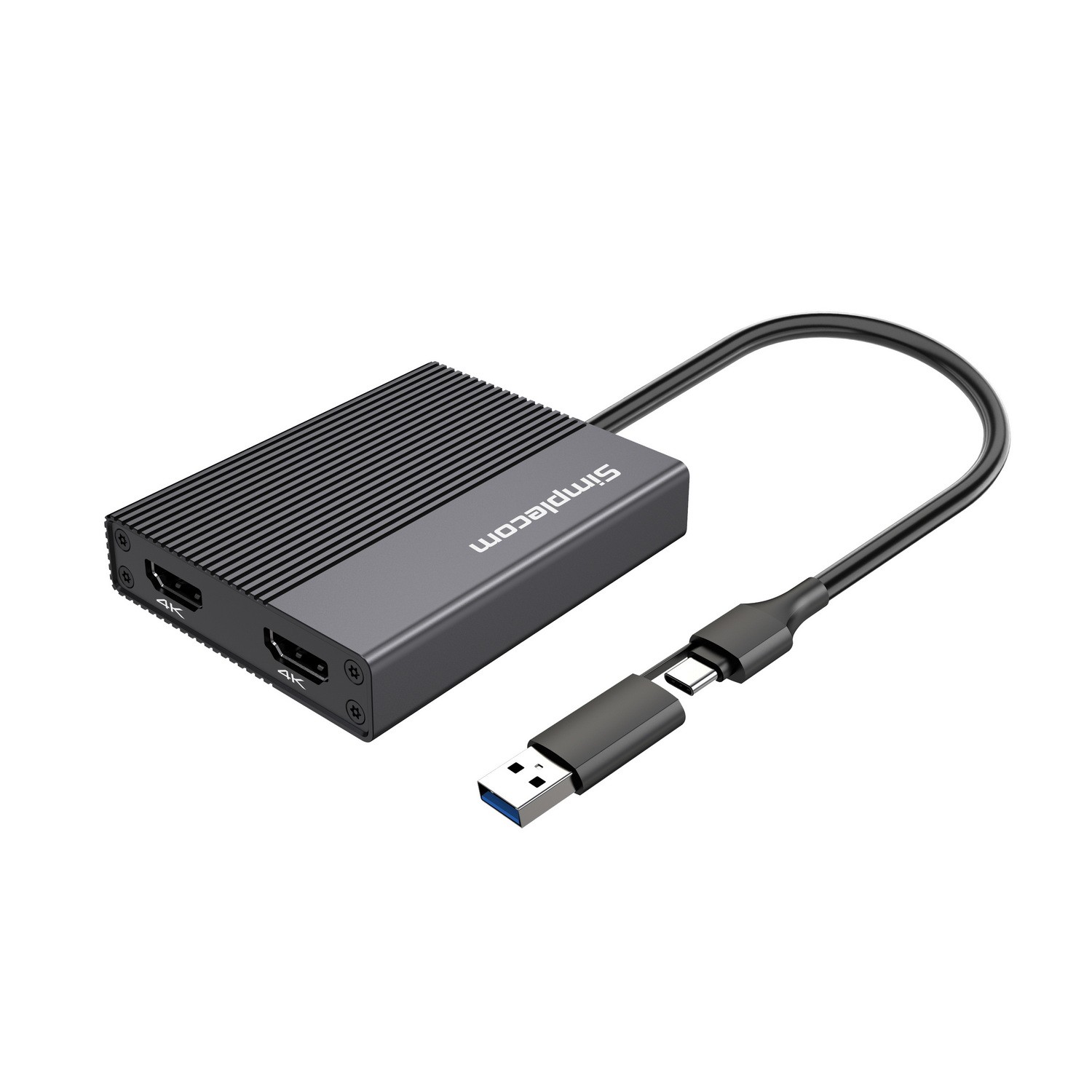 (LS)Simplecom DA369 USB 3.0 or USB-C to Dual 4K HDMI 2.0 Display Adapter for 2x