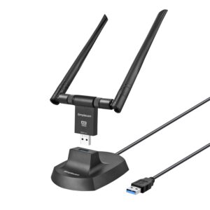 (LS)Simplecom NW811v2 AX1800 Dual Band WiFi 6 USB Adapter 802.11ax with 2x 5dBi