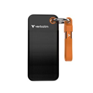 Verbatim 1TB Pocket SSD USB 3.2 Gen 2 1TB Black Orange Convenient Keyring cable