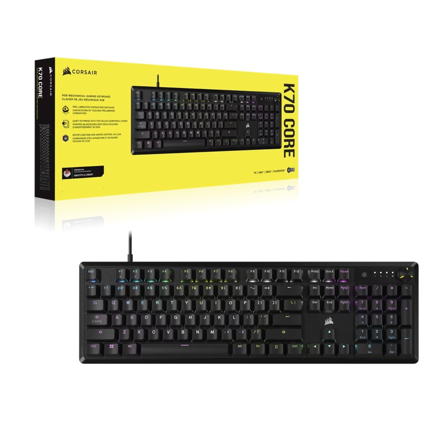 Corsair K70 CORE RGB Mechanical Gaming Keyboard- Black