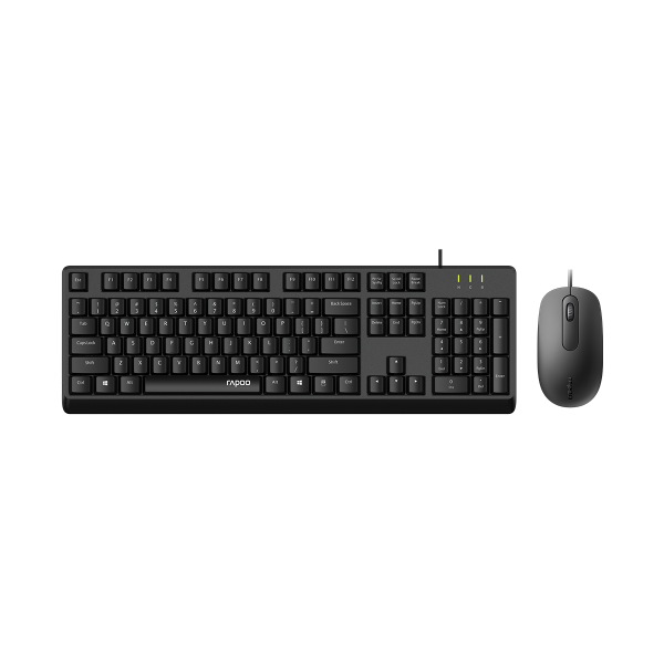 RAPOO X130pro - Wired Keyboard and Mice Combo Black with Spill Resistant / 1000d