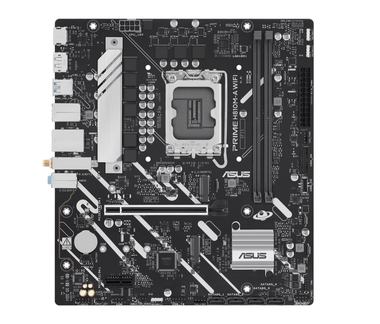 ASUS PRIME H810M-A WIFI-CSM Micro-ATX Motherboard Up to 128GB DDR5 (2x Slots)