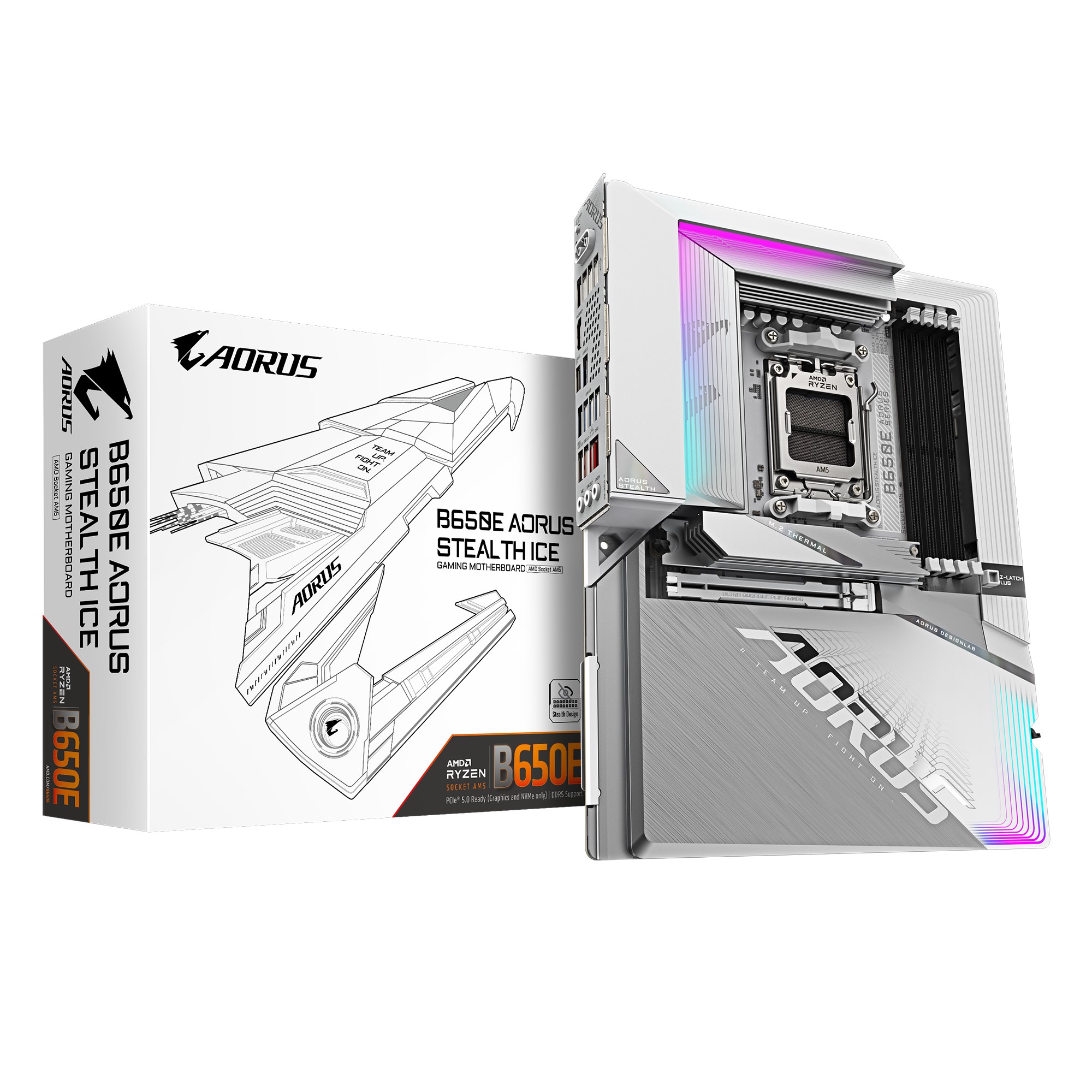 (LS) Gigabyte B650E AORUS STEALTH ICE AMD AM5 ATX Motherboard 4x DDR5~256GB