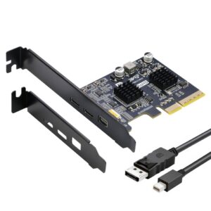 Simplecom EC365 PCIe x4 to 2-Port USB 3.2 Gen II Type-C with Mini DisplayPort In