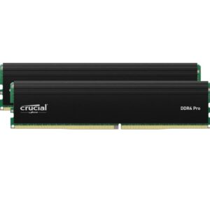 Crucial Pro 32GB (2x16GB) DDR4 UDIMM 3200MHz CL22 Black Heat Spreader Support In