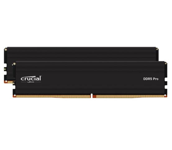 Crucial Pro 32GB (2x16GB) DDR5 UDIMM 6000MHz CL48 Black Heat Spreader Support In