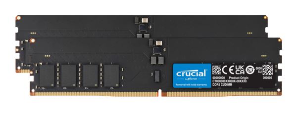Crucial 128GB (2x64GB) DDR5 CUDIMM 6400MHZ CL52 Desktop PC Memory for Intel Core