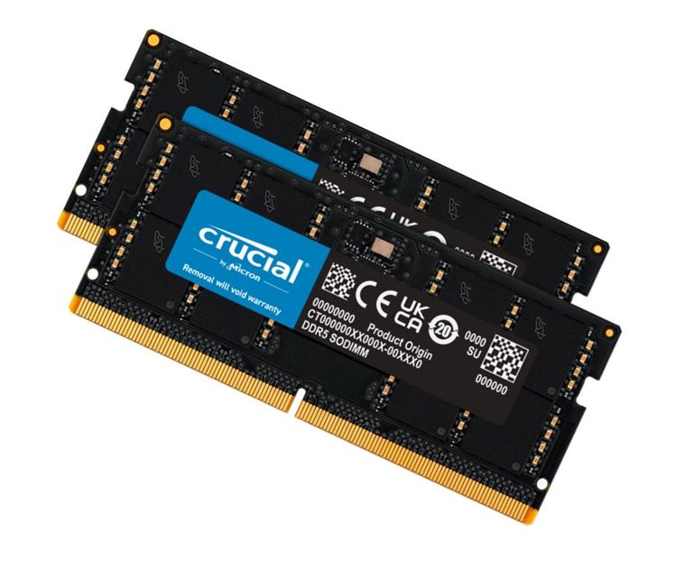 Crucial 96GB (2x48GB) DDR5 SODIMM 5600MHz CL46 Laptop Laptop Memory
