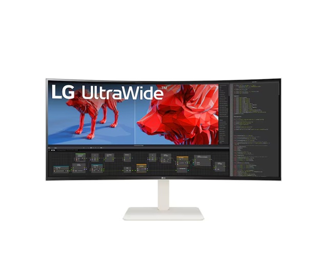 LG 38' UltraWide QHD+ Curved Monitor with 3840x1600 Nano IPS display