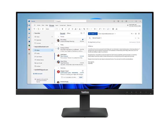 LENOVO ThinkVision S24-4E 23.8'/24' FHD IPS Monitor 1920x1080 16:9 4ms 100Hz Ant