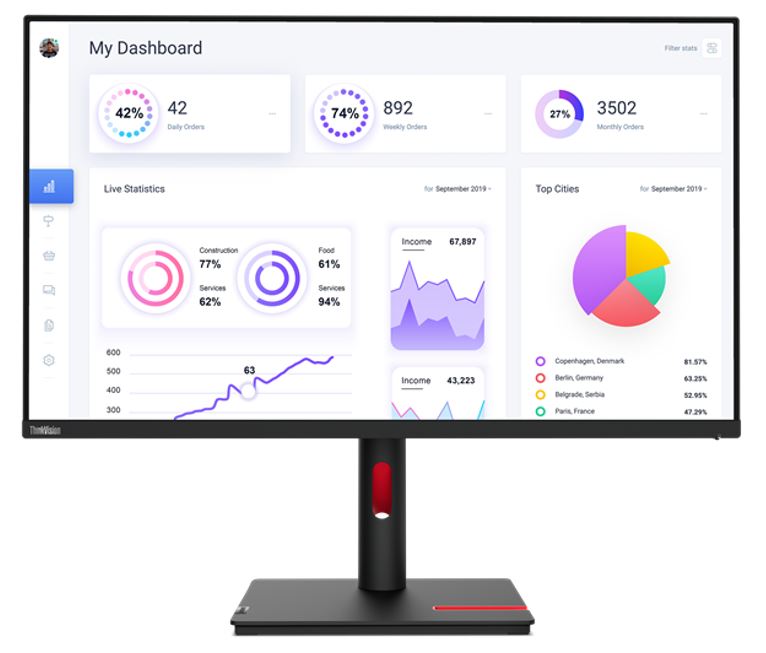 LENOVO ThinkVision T32p-30 31.5'/32' UHD Monitor IPS 4K 3840x2160 16:9 Height Ad