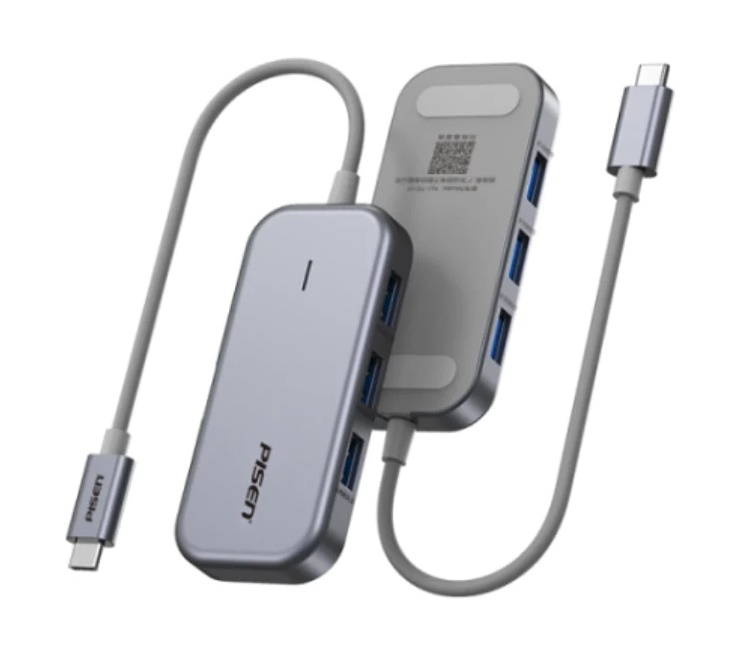 Pisen 11-in-1 Multi-Port USB-C Multiport Hub Adapter Docking Station 4xUSB-A(3.0