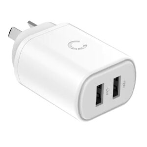 Cygnett PowerPlus 12W Dual Port Wall Charger - White (CY3671PDWLCH)